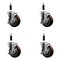 Service Caster 4'' Maroon Poly Swivel 7/8'' Expanding Stem Caster Set with Brake, 4PK SCC-EX20S414-PPUB-MRN-TLB-78-4 - alternate 1